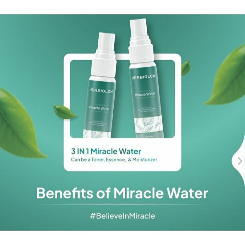 Jual MIRACLE WATER FACEMIST 3in1 HERBIGLOW NEW PACKAGING BPOM