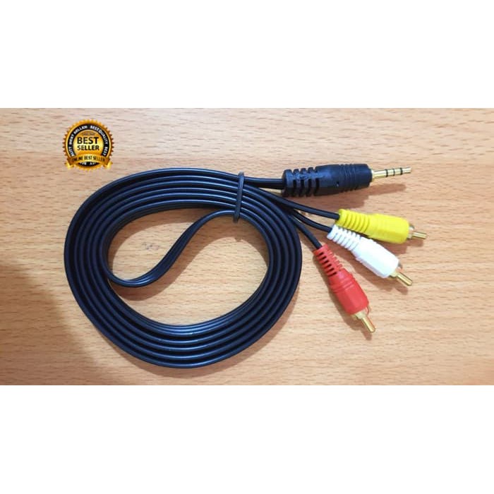 Jual KABEL JACK 3.5MM TO RCA 3 MALE MERAH PUTIH KUNING 1.5m | Shopee ...