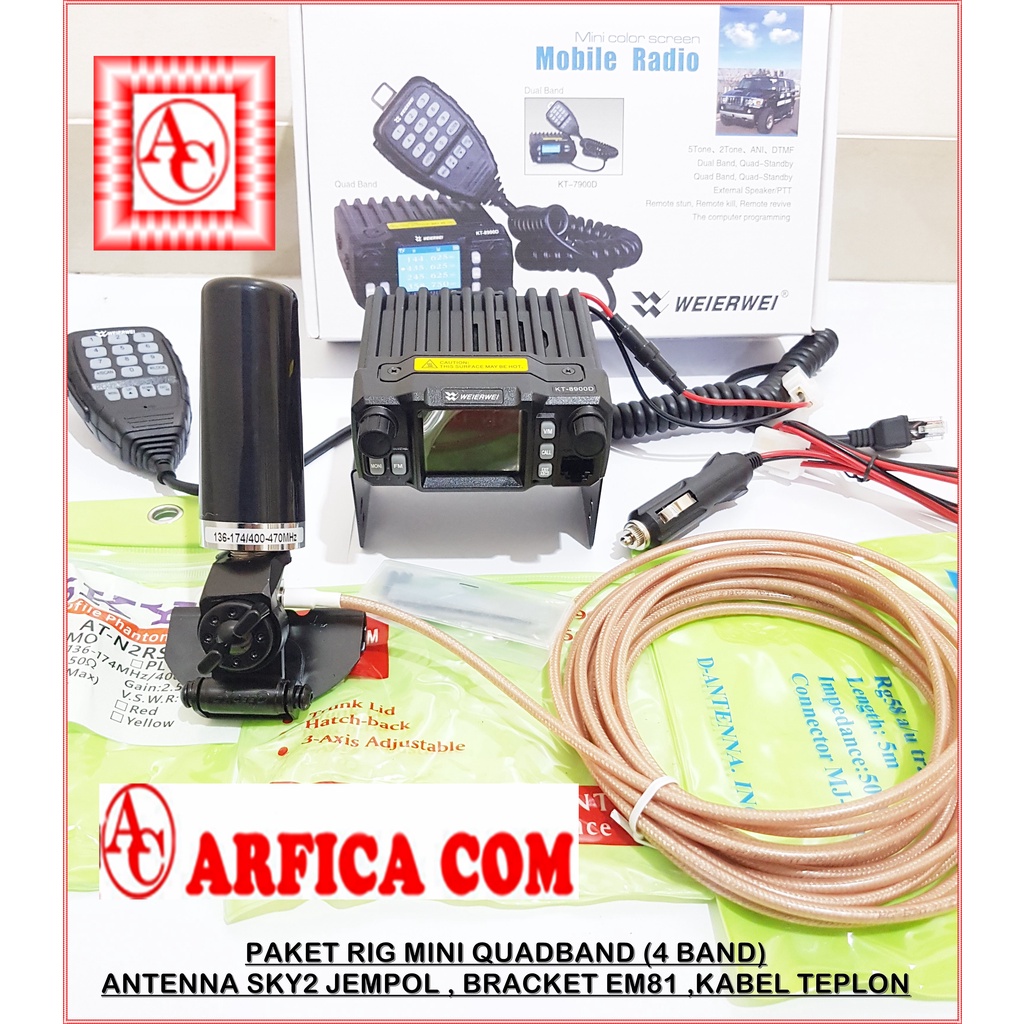 Jual RADIO RIG WEIERWEI KT 8900D WEIRWEI KT8990D 4 BAND FULLSET ANTENNA ...