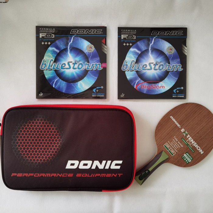 Jual Bat Donic Extension GC plus plus karet Bluestorm dan Cover Bat Set |  Shopee Indonesia