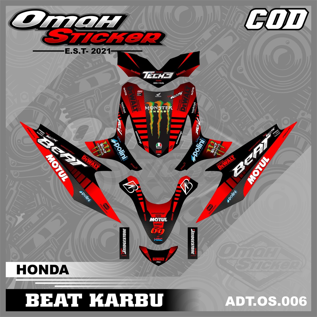 Jual Striping Decal BEAT KARBU. Sticker Striping Lis Variasi Full Body ...