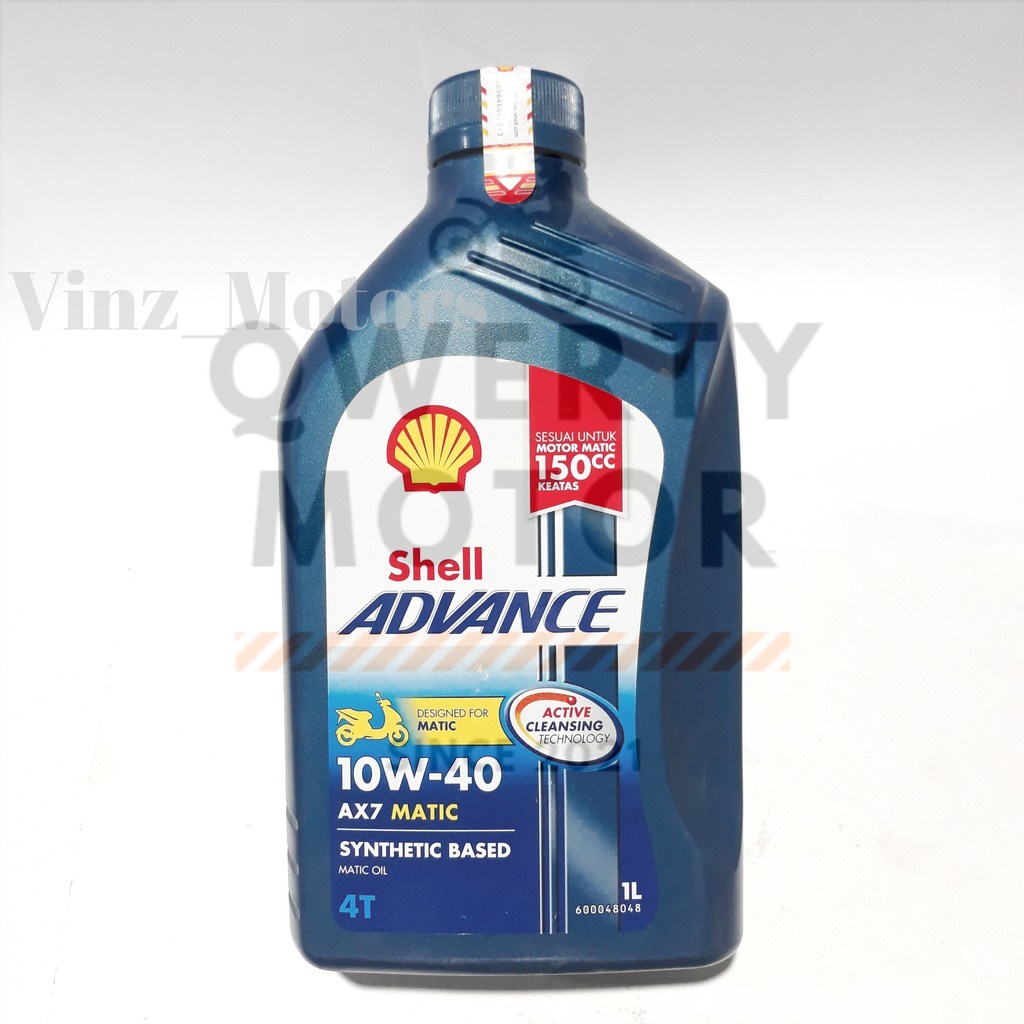 Jual OLI OIL SHELL ADVANCE 4T AX7 MATIC 10W 40 SYNTHETIC BASED 1000ML ...