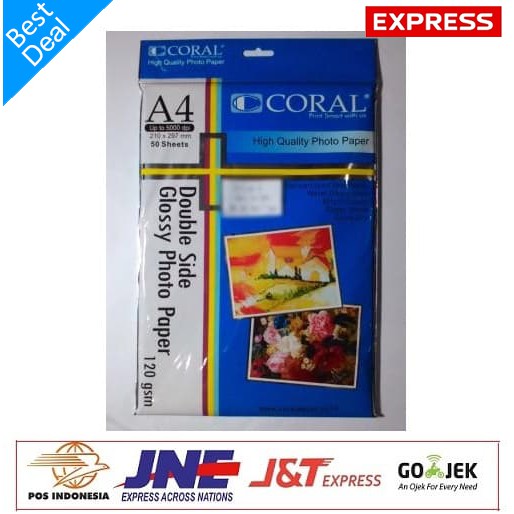 Jual Kertas Foto Coral Glossy Double Side A4 50 Sheets 120gsm Shopee Indonesia 6465