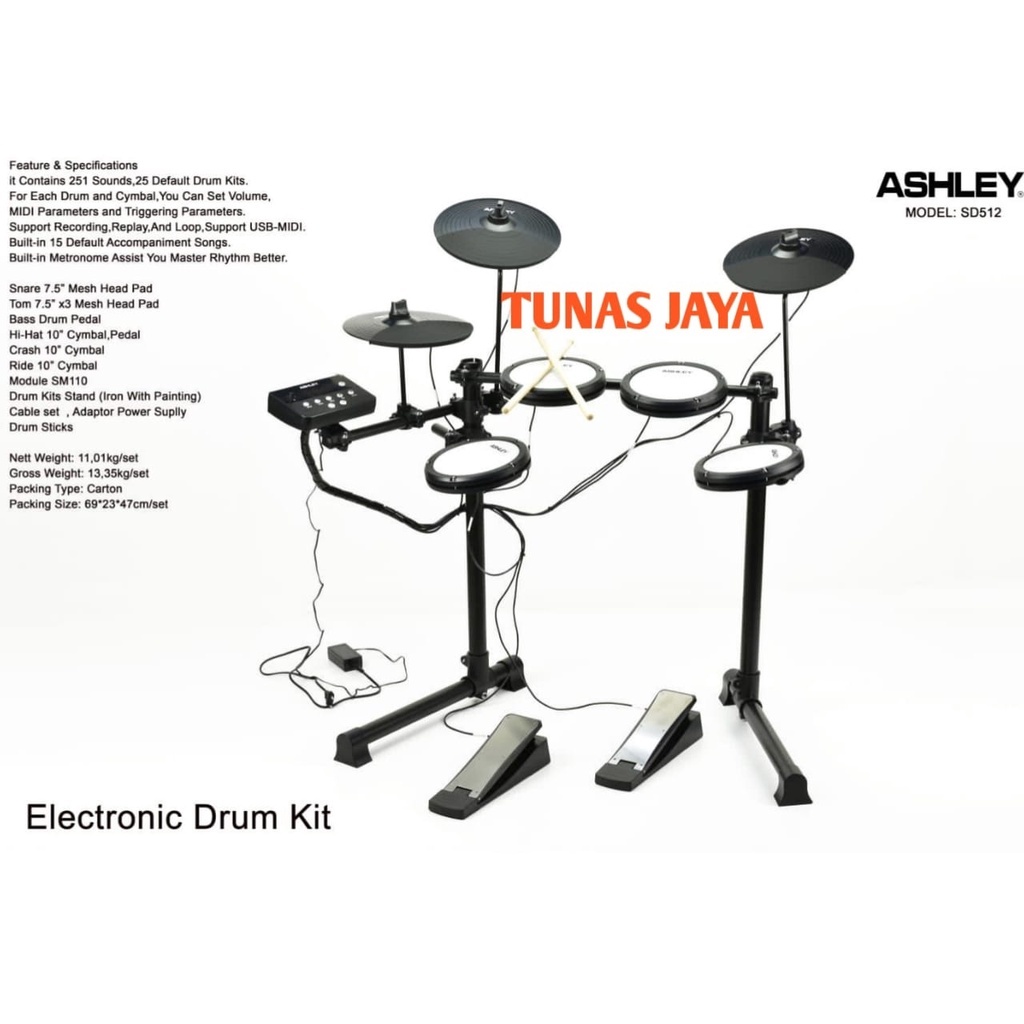 Jual DRUM ELECTRIC ASHLEY SD512 ORIGINAL ELECTRONIC DRUM KIT ASHLEY SD512 ASHLEY SD 512 Shopee
