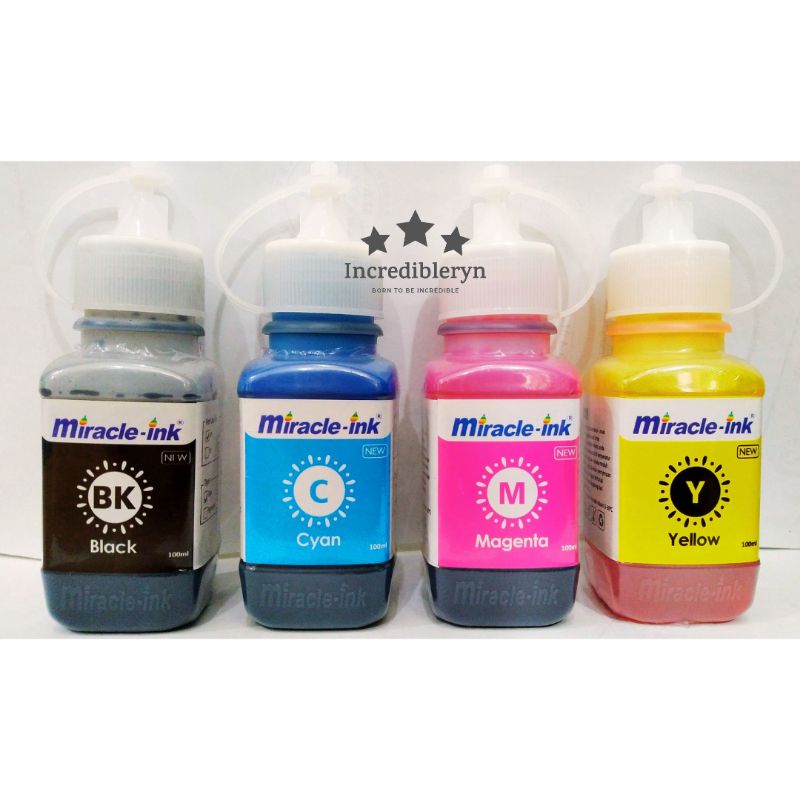 Jual Tinta Printer Miracle Ink Black Cyan Magenta Yellow Shopee Indonesia