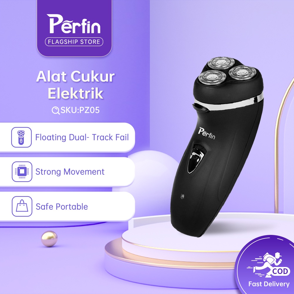 Jual Perfin PZ05 Alat Cukur Rambut 3D Pencukur Jenggot Elektrik Shaver ...