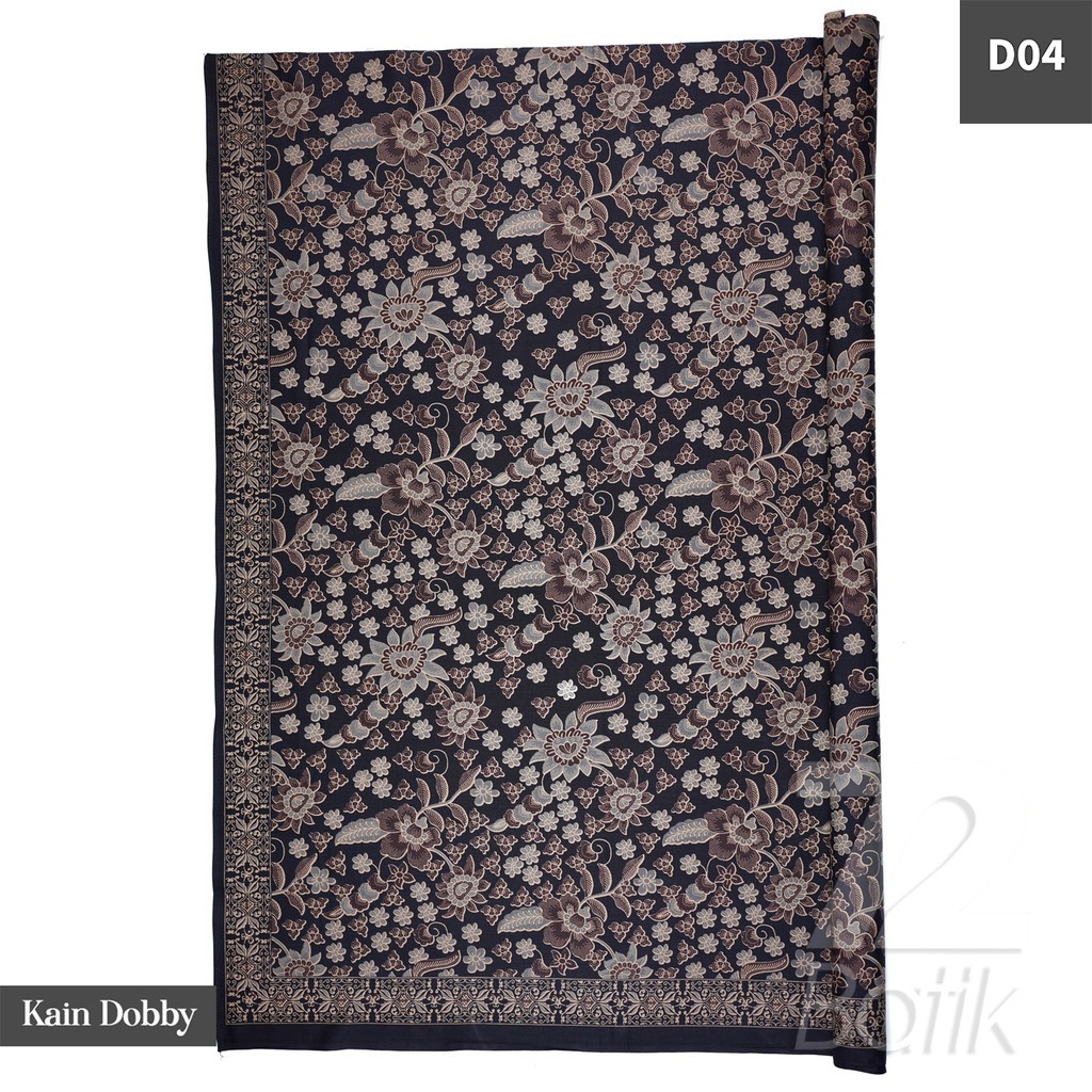 Jual KAIN BATIK PREMIUM Dobby Motif Kembang Warna Hitam Ireng Item ...