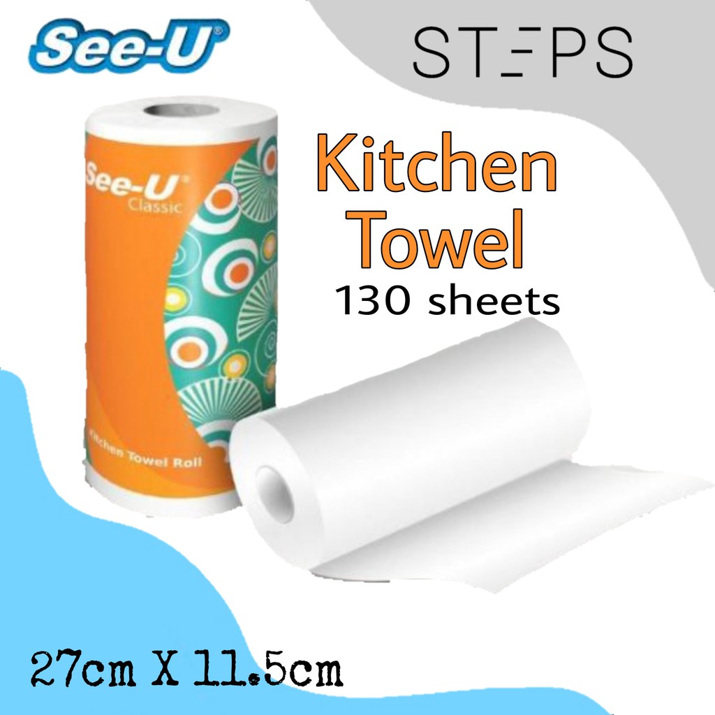 Jual Tisu Tissue SEE-U Kitchen Dapur Towel roll Classic 1ply 130 sheets ...