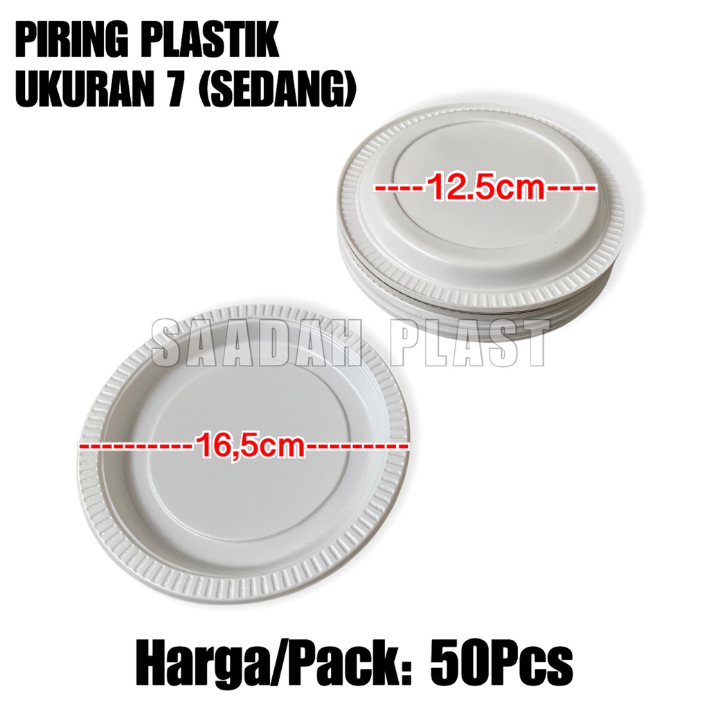 Jual 50pcs Piring Plastik P7 Ukuran Sedang Piring Pesta Sekali Pakai