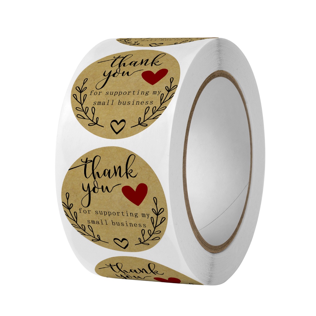 Jual Fxg 1 Roll 500pcs Stiker Label Thank You Sticker Craft Coklat