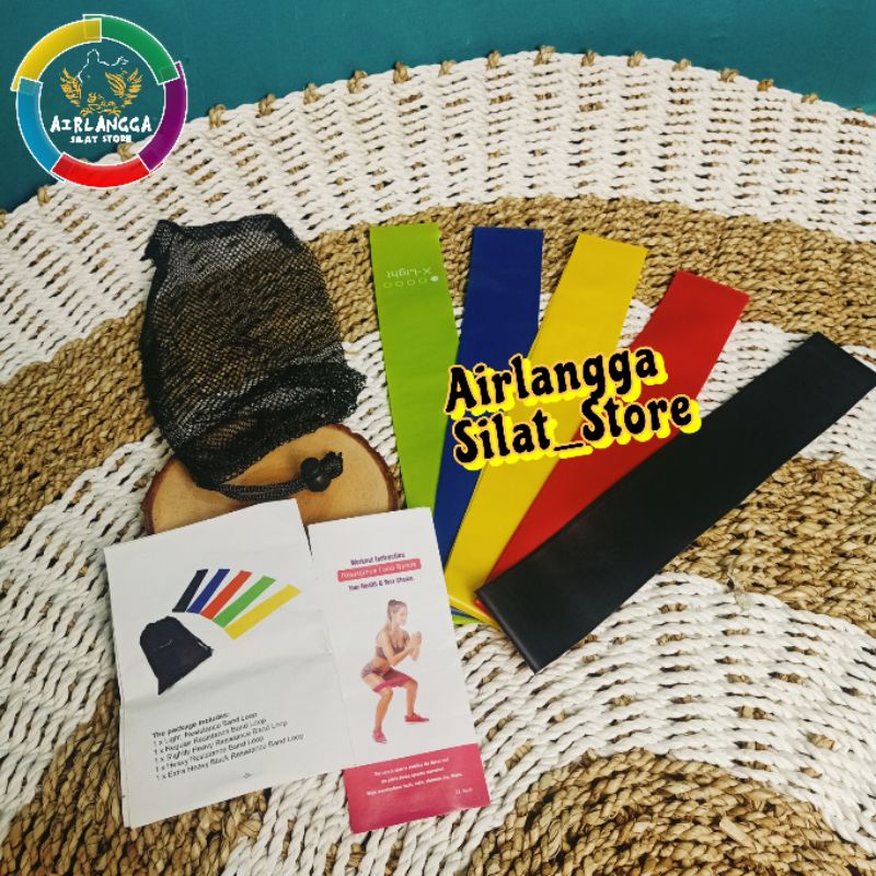 Jual Band Loop Tension Rope Fitness resistance band loop full 5 lengkap ...