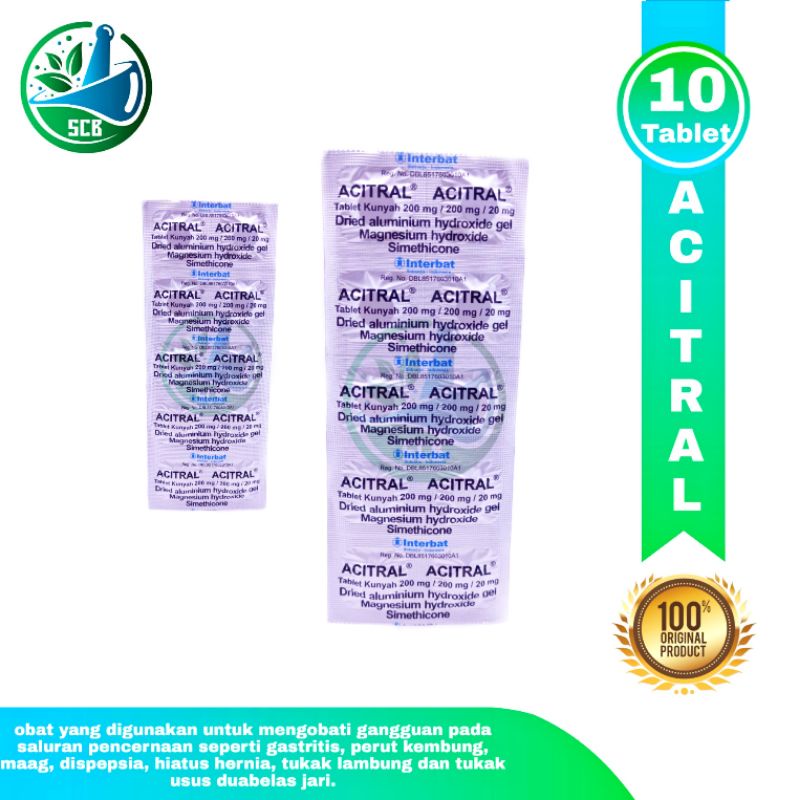 Jual Acitral Tablet isi 10 tablet - Obat maag,dispepsia & hiatus hernia ...