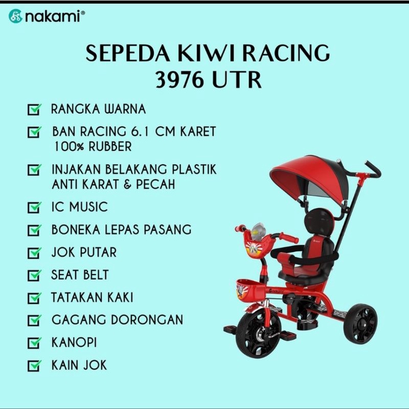 Jual Sepeda Anak Roda Tiga NAKAMI 3976 SEPEDA KIWI RACING TRICYCLE ...