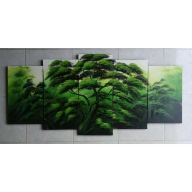 Jual Lukisan Panel Pemandangan Hutan Pohon Besar Shopee Indonesia