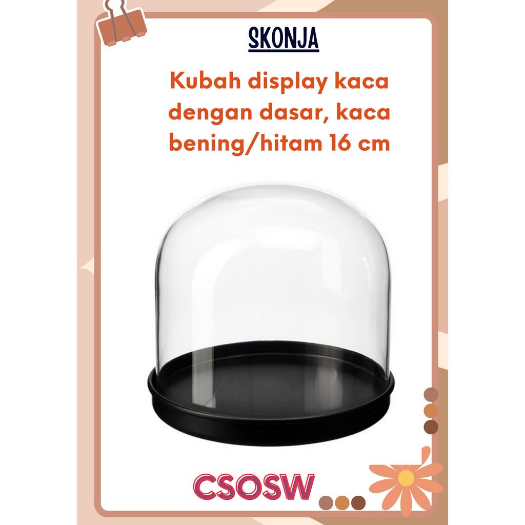Jual IKSKONJA Kubah display kaca dengan dasar kaca bening warna hitam ...