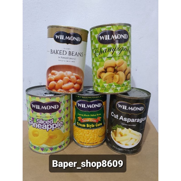 Jual TERMURAH Wilmond Mushroom Champignons/ Baked Beans/Slice Pineapple/Cream Sweet corn