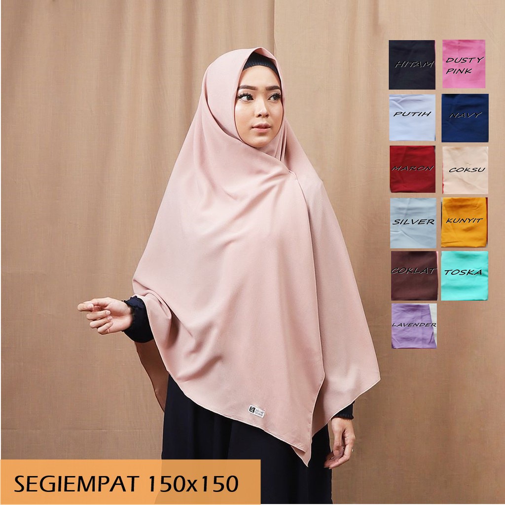 Jual Jilbab Segi Empat Syar'i Jumbo 150 x 150 cm Bahan Diamond ITALIANO