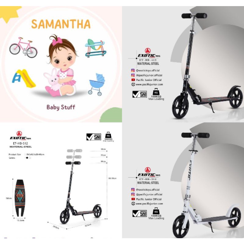 Jual SCOOTER ANAK EXOTIC ET HB 512 ( RANGKA BESI ) | Shopee Indonesia