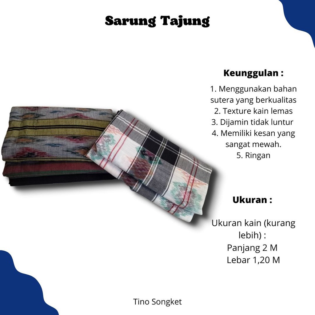 Jual Kain Sarung Tajung Tenun Asli Khas Palembang Berbagai Macam Motif