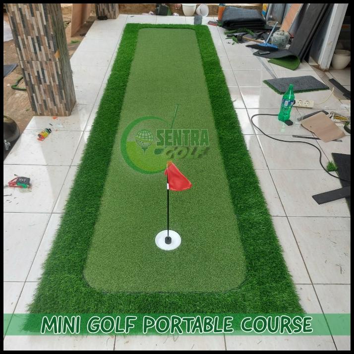 Jual Paket Lapangan Mini Golf Portable + Driving Range Mat Free Tee