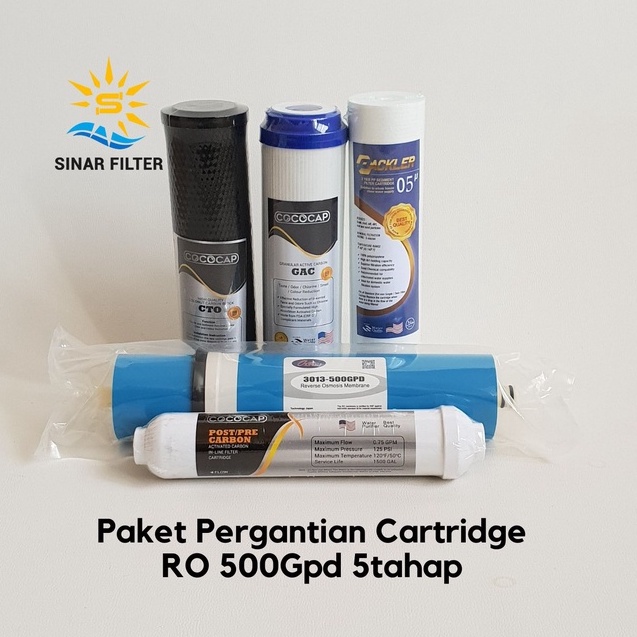 Jual Paket Filter RO 500 Gpd pergantian isi filter RO 5 tahap | Shopee ...
