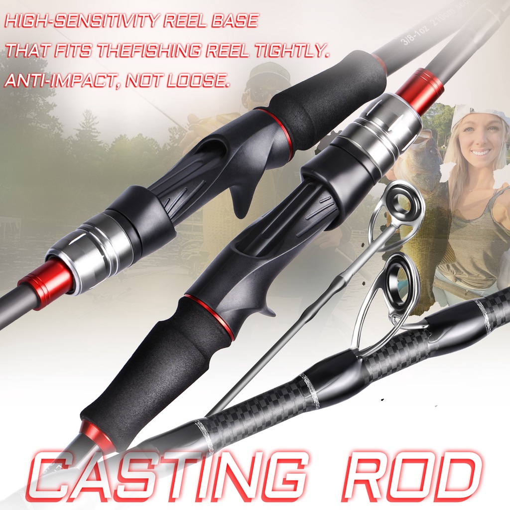 Jual Sougayilang Spinning Casting Fishing Rod 1.8m/2.1m Carbon Fiber ...