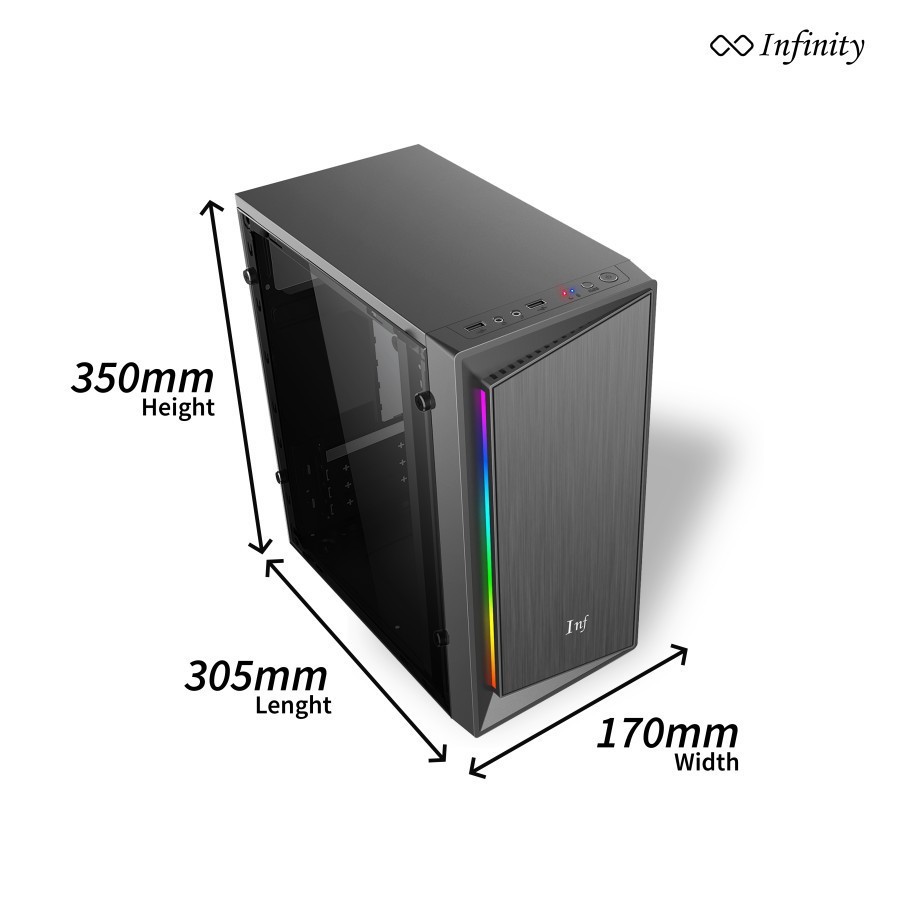 Jual INFINITY F05, F02 & f06 + 250W mATX RGB - GAMING CASE CASING PC ...