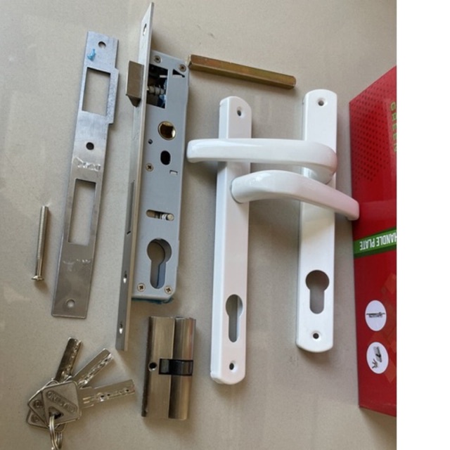 Jual Promo Terbatas Murah Kunci Pintu P1 Alumunium 20 mm set putih ...