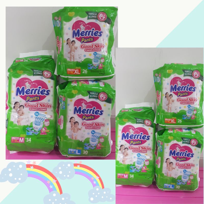Jual MERRIES PANTS GOOD SKIN POPOK SEKALI PAKAI M34 / L30 / XL 26 / S40 ...