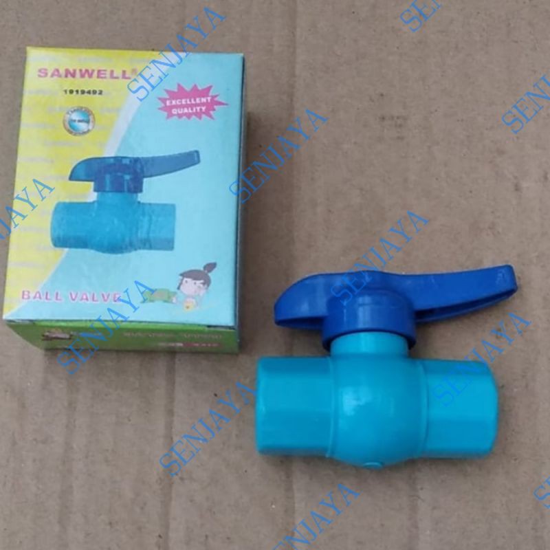 Jual Stop Kran Atau Ball Valve Pvc Inch Sanwell Shopee Indonesia