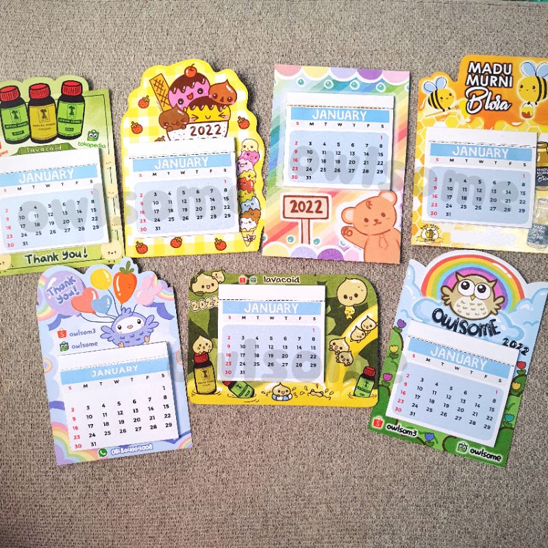 Jual OWLSOME kalender mini magnet 2023, mini calendar magnet 2023 ...