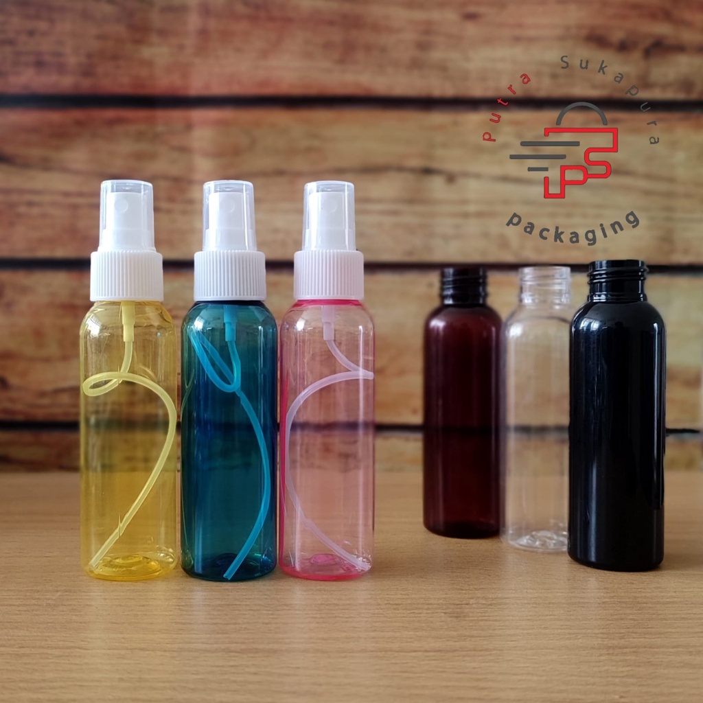 Jual botol spray 100ml pet varian warna / tutup spray neck 24 putih ...