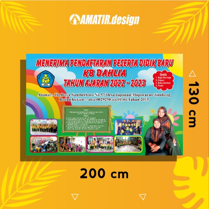 Jual CETAK BANNER PPDB PAUD (ukuran 1,3 x 2 m) | Shopee Indonesia