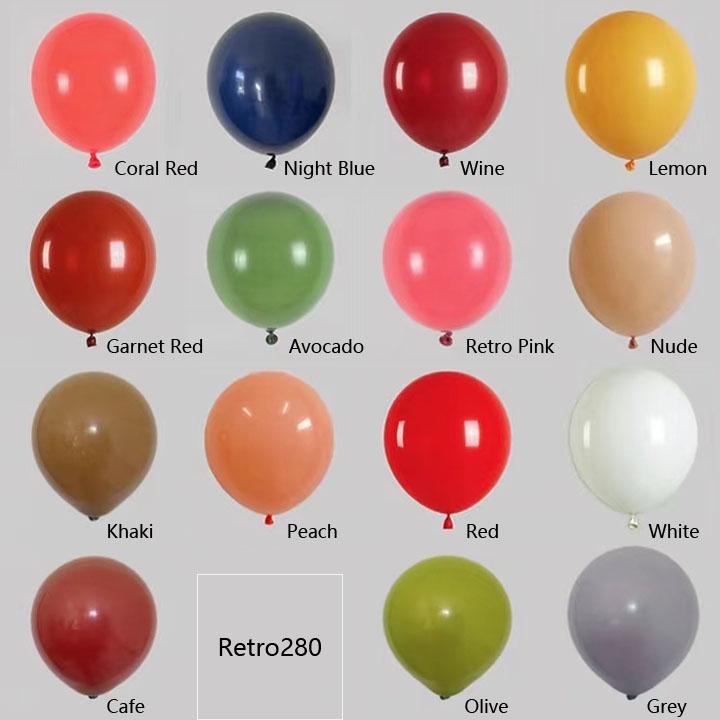 Jual BALON LATEX WARNA RETRO280 VINTAGE 12 INCH (1 PACK = 100 PCS