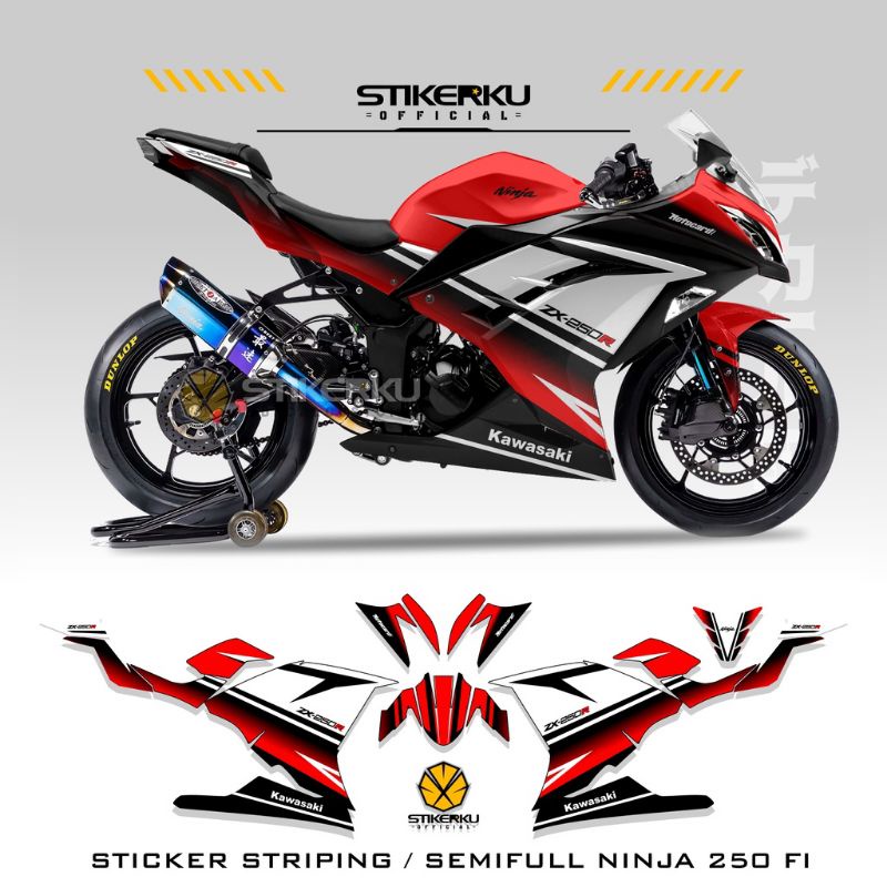 Jual Decal Ninja 250 Fi/Striping Sticker Variasi Semi Full Body Motor