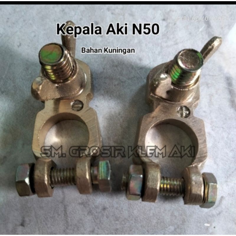 Jual Kepala Aki besar Terminal Aki klem aki Kuningan tipe N50 | Shopee ...