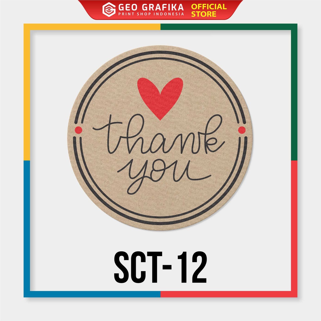 Jual Sticker Thank You Label Craft Coklat - Geo Grafika | Shopee Indonesia