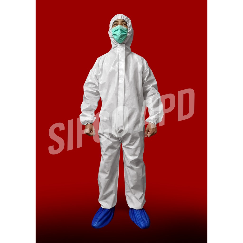 Jual APD - HAZMAT SUIT 65 Gsm Laminated Non-Woven PP FILM | Shopee ...
