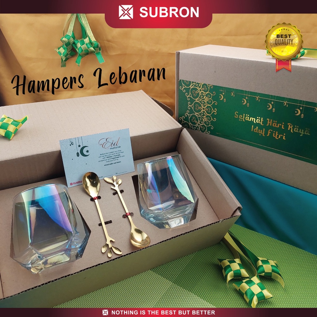 Jual Subron Hampers Gelas Kaca Cantik Lebaran Idul Fitri Kado Hadiah T Parcel Sendok 5671