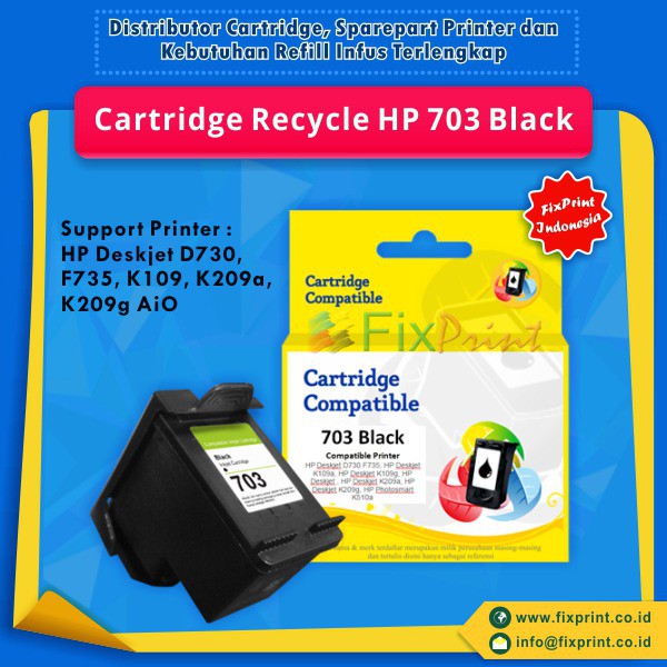 Jual Cartridge Recycle HP 703 Black CD887AA, Tinta Printer HP Deskjet