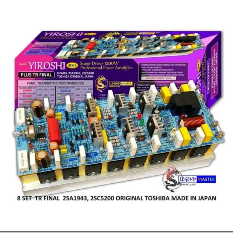 Jual KIT POWER AMPLIFIER PROFESIONAL YIROSHI MK4 1200 WATT + TR