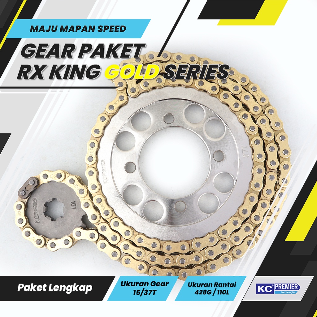 Jual Gear Set Rx king 15T37T 428HG110L Model SSS Merk KC Premier