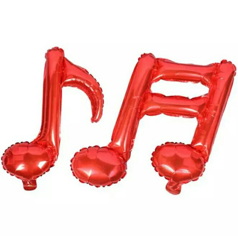 Jual Balon foil note music single & double / balon nada melodi music ...
