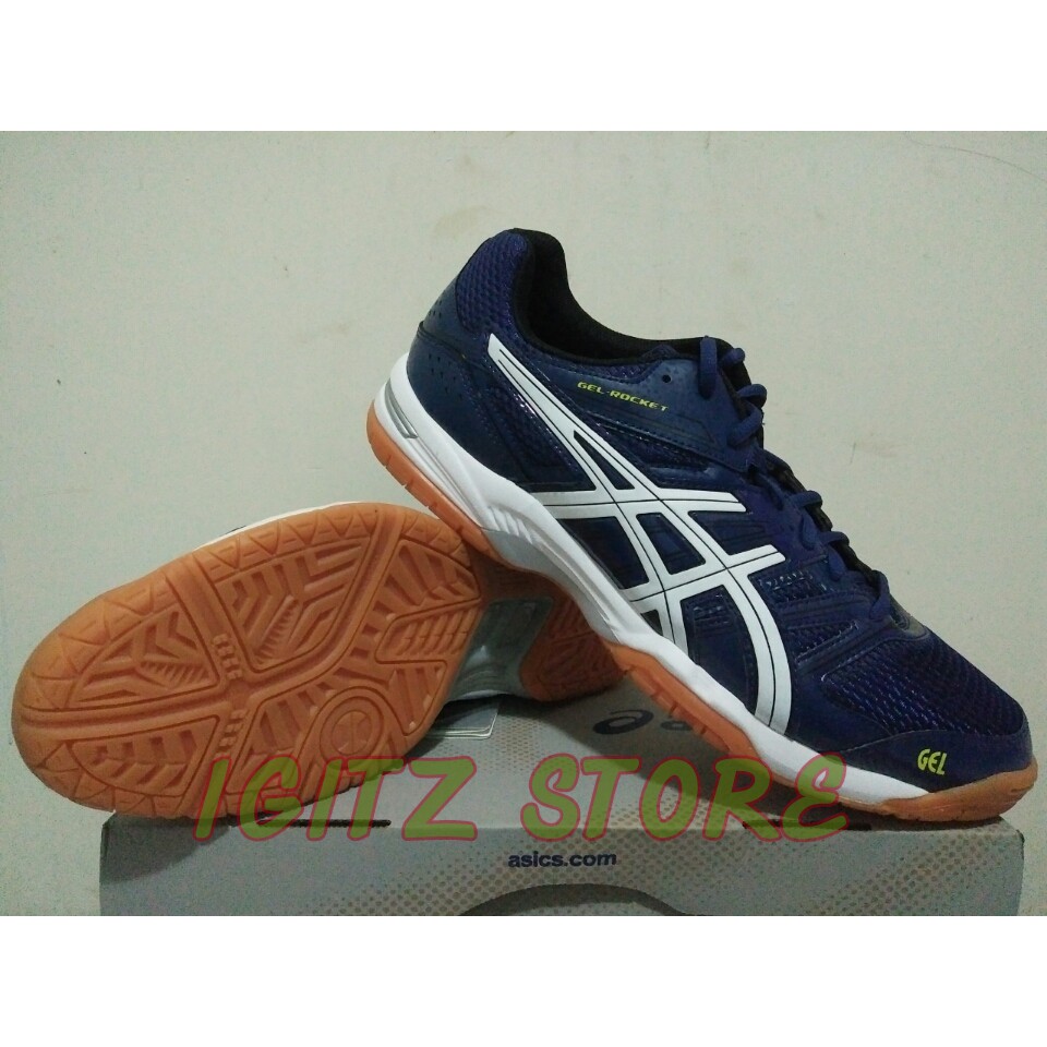 Original Sepatu Indoor ASICS GEL ROCKET 7 NAVY WHITE GREY