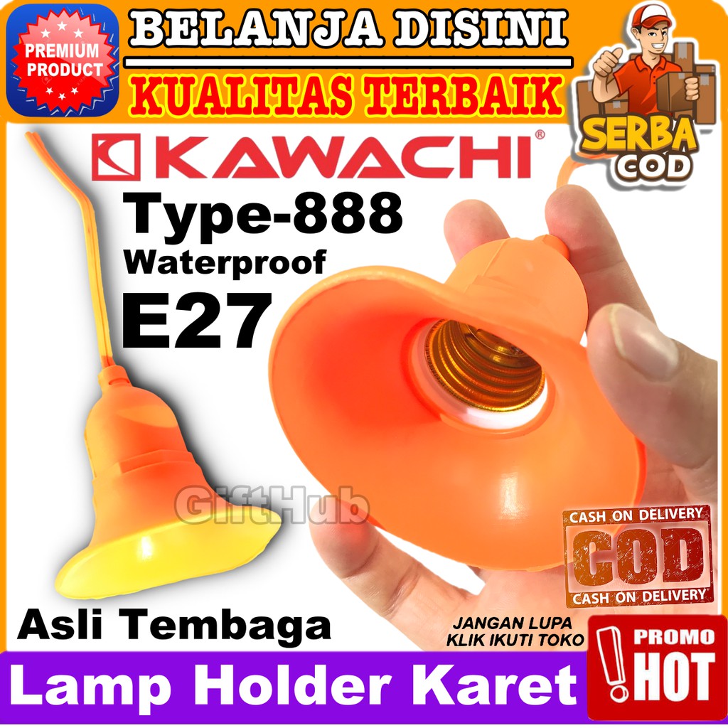 Jual Kawachi Lamp Holder Orange 888 Fiting Fitting Lampu Gantung Karet