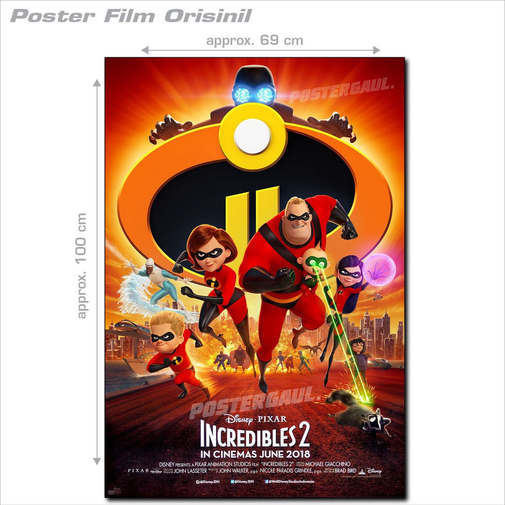 Jual Poster Film THE INCREDIBLES 2 - original Indonesian one sheet ...