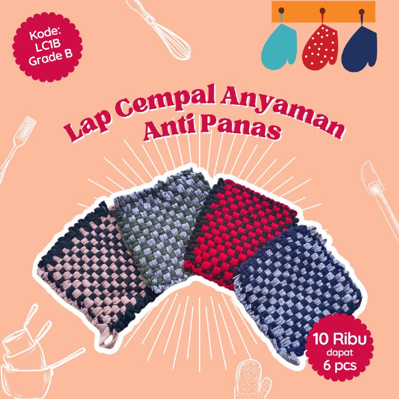 Jual Lap Cempal Dapur Anyaman Anti Panas (Grade B) | Shopee Indonesia