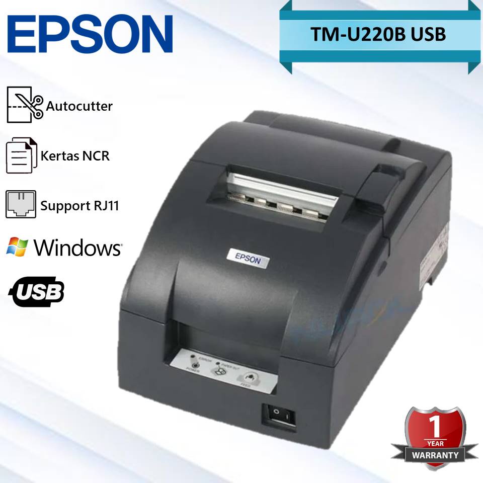 Jual PRINTER POS STRUK DOT MATRIX EPSON TMU220B - TMU 220 B - 220B AUTO ...