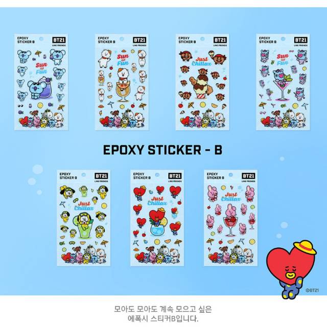 Jual READY STOCK BT21 EPOXY STICKER OFFICIAL LINE FRIENDS MONOPOLY ...