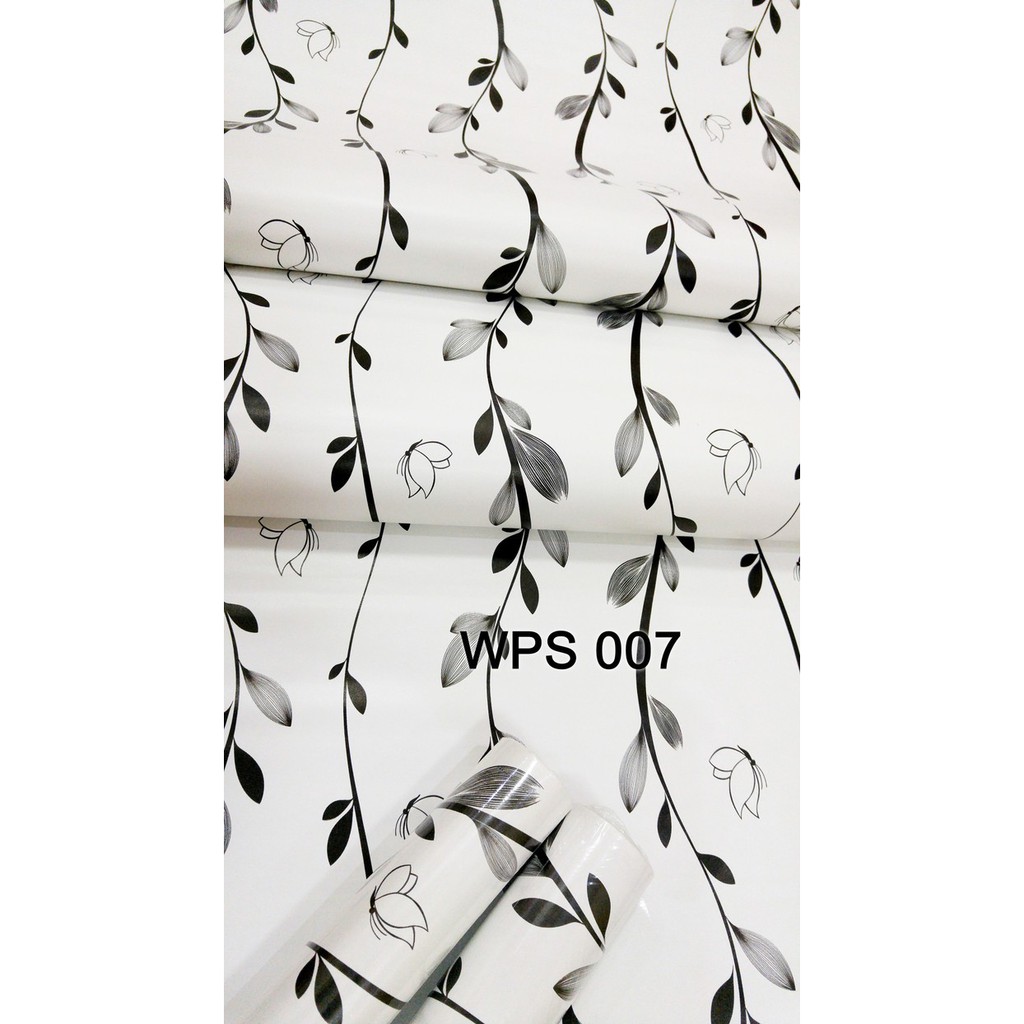 Jual WALLPAPER DINDING DAUN RAMBAT HITAM 45CM X 10M | Shopee Indonesia